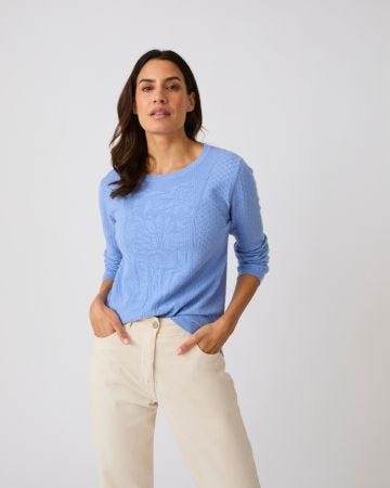 Pull jeu de maille fantaisie