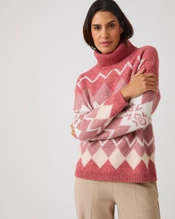 Pull jacquard col roulé Thermolactyl