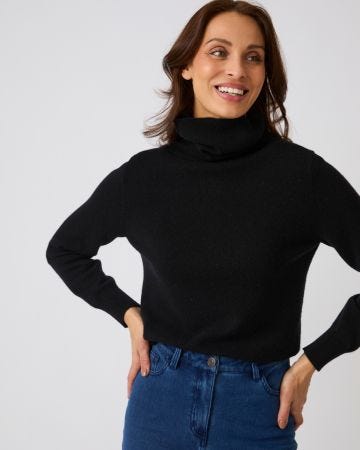 Pull col roulé pur cachemire