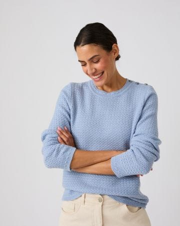 Pull mélange laine boutons épaule