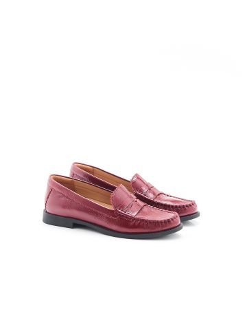 Mocassins vernis effet plissé