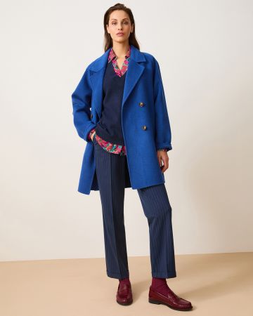 Manteau long mélange laine et cachemire
