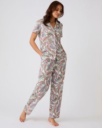 Chemise de pyjama en pur coton peigné