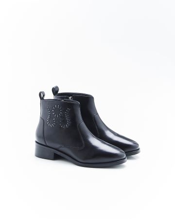 Bottines dessus cuir mouton