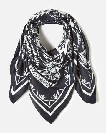 Foulard carré imprimé végétal