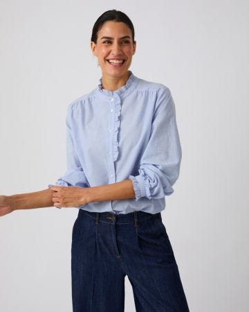 Chemisier chambray volanté