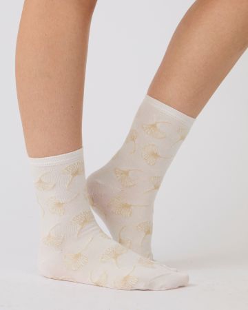 Lot de 2 paires de chaussettes brodées fil brillant
