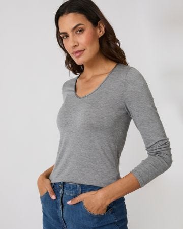 T-shirt Thermolactyl Sensitive manches longue col V