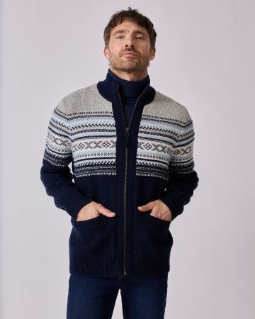 Gilet zippé jacquard