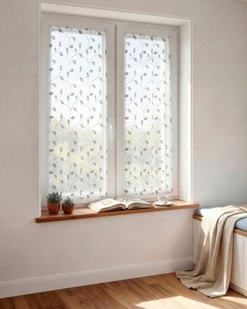 Paire de vitrages Etamine brodée