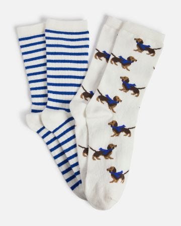 Lot de 2 paires de chaussettes fantaisie