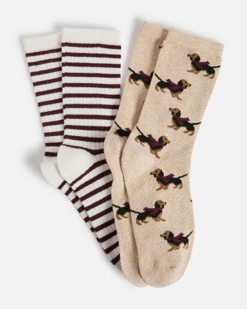Lot de 2 paires de chaussettes fantaisie