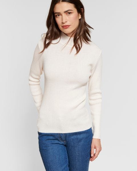 Pull-chaussette col montant 50% laine mérinos