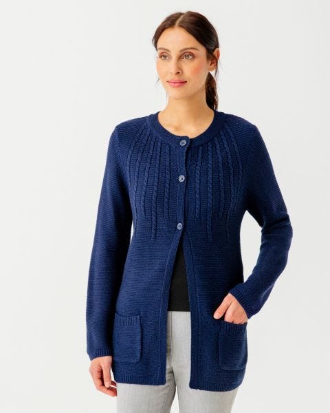 Cardigan maille fantaisie manches longues