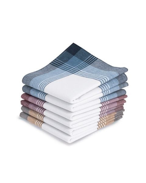 Lot de 12 mouchoirs pur coton à carreaux