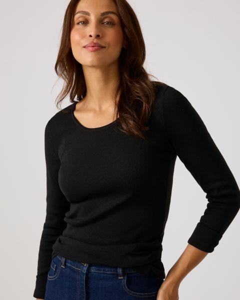 T-shirt manches longues fine côte Thermolactyl