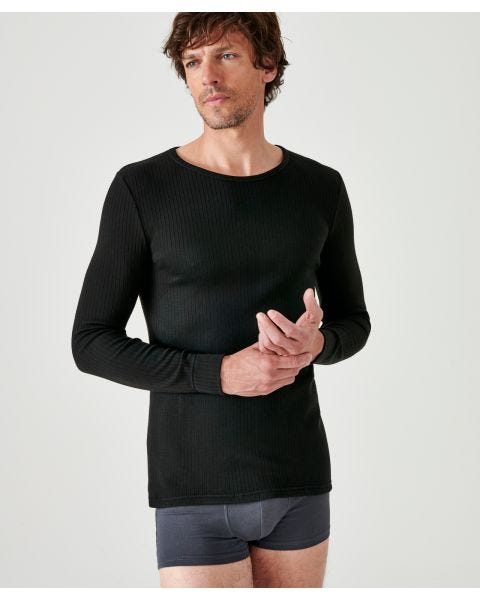 T-shirt homme Thermolactyl col rond, côtes molletonnées
