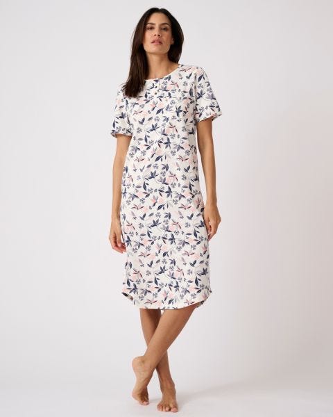 Lot de 2 chemises de nuit jersey pur coton peigné
