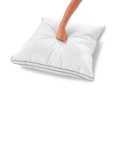 Oreiller effet duvet mémoire de forme percale pur coton, confort ferme