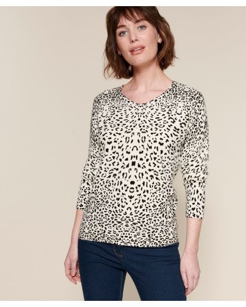 Pull imprimé, maille fine et douce