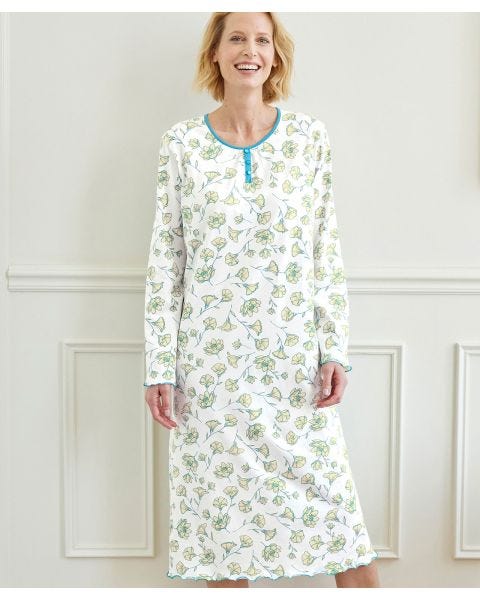 Chemise de nuit imprimée maille jersey coton peigné