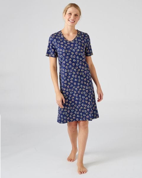 Chemise de nuit maille jersey pur coton peigné