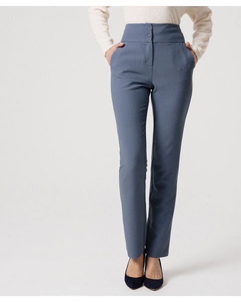 Pantalon crêpe taille haute