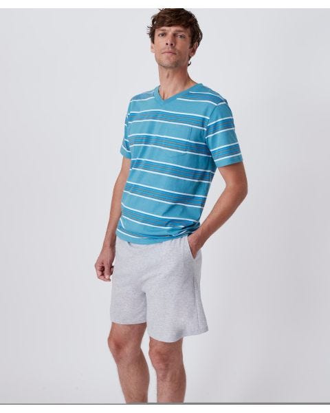 Pyjashort rayé manches courtes