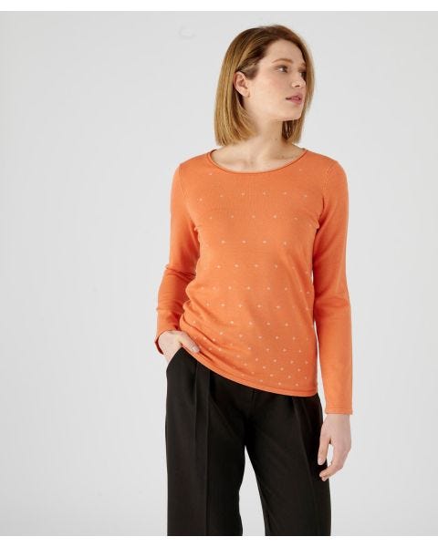 Pull en maille à impression dorée