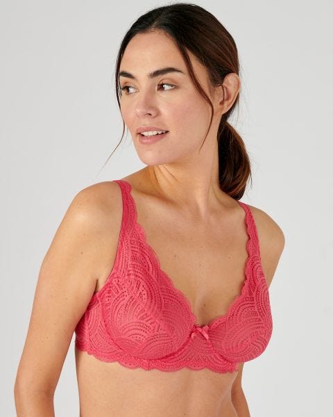 Soutien Gorge Armature Rose Poudré Femme Grande Taille, 115 à 120