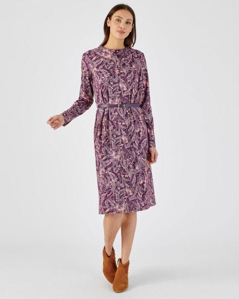 Robe ceinturée en maille chaude