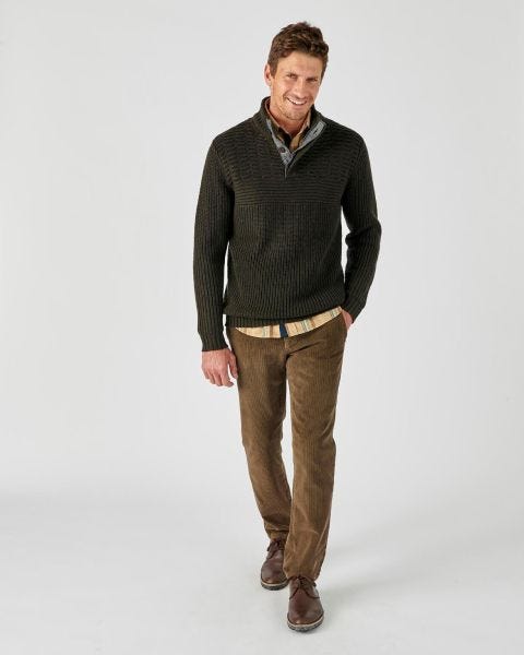 Pull col cheminée grosse maille anglaise