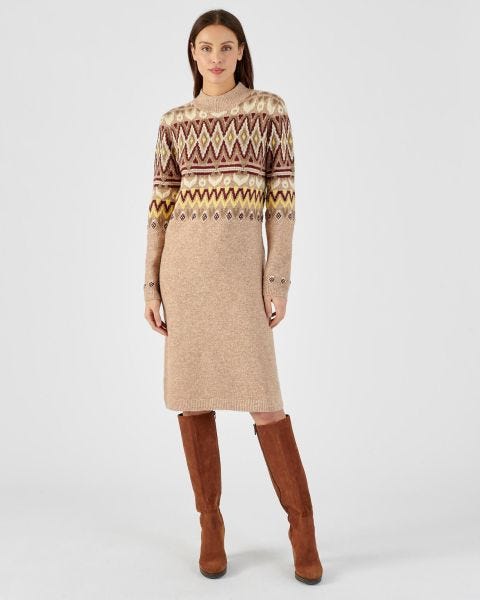 Robe-pull maille jacquard chaude Thermolactyl