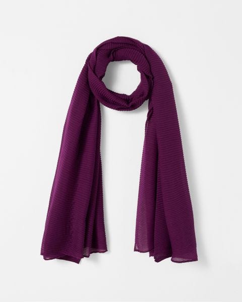 Foulard voile uni plissé