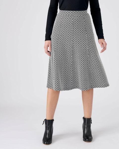 Jupe évasée maille jacquard