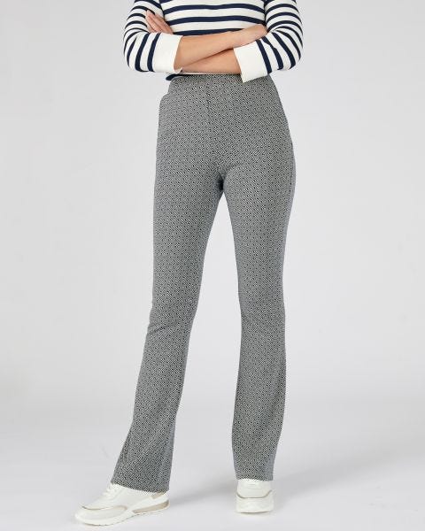 Pantalon large maille jacquard