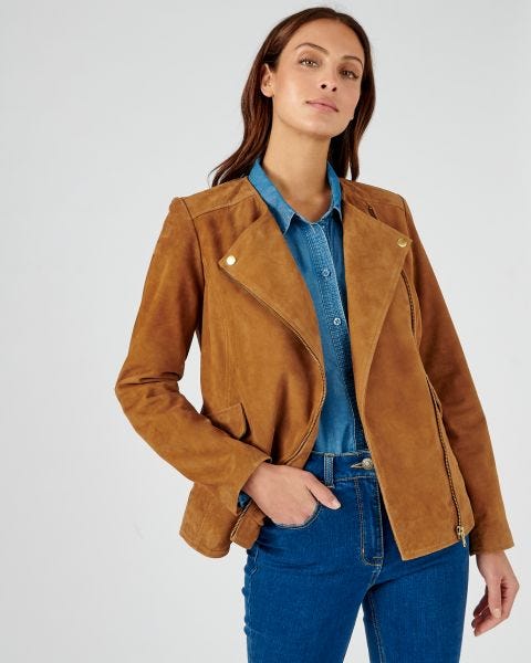 Veste cuir chèvre zippé