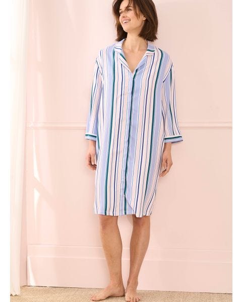 Liquette rayée en pure viscose