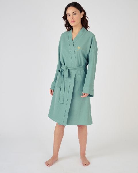 Robe de chambre maille gaufrée polyester recyclé