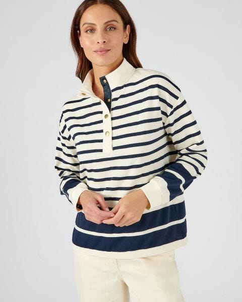 Sweat-shirt esprit marinière