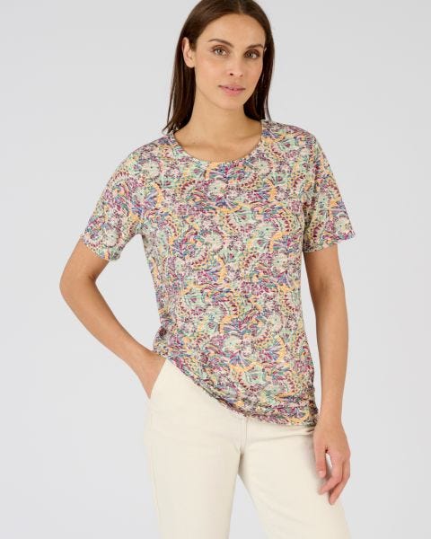 T-shirt maille dévorée imprimée