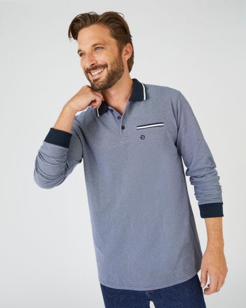 Polo uni ou rayé mélange coton