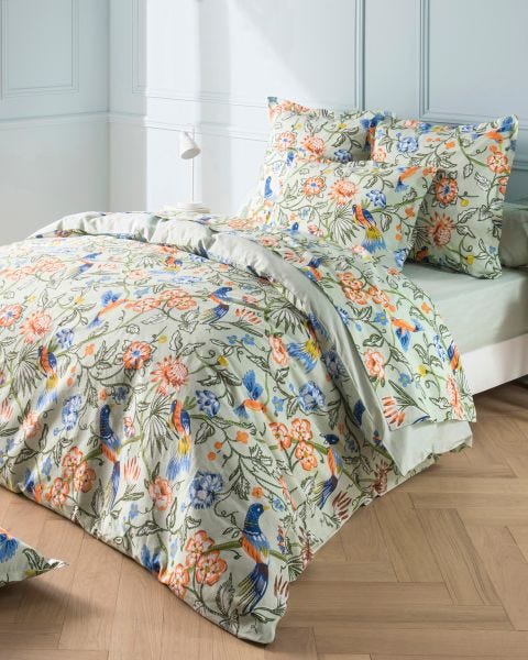 Housse de couette Perroquet pur coton.