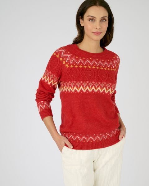 Pull chaud jacquard et torsades Thermolactyl