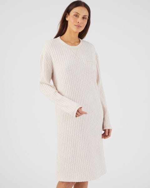 Robe détente en maille côtelée fluide Thermolactyl
