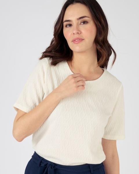 T-shirt maille jacquard reliéfée