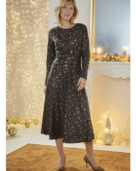 Robe imprimée en maille fantaisie