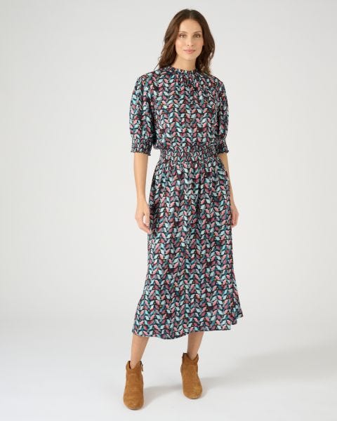 Robe à smocks pure viscose