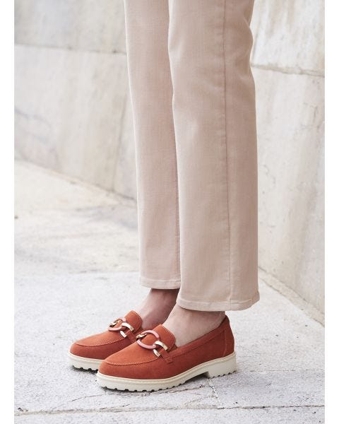 Mocassins crantés avec chaînette Amortyl