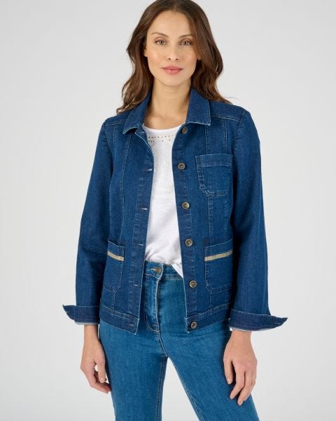 Veste jean finitions brillantes